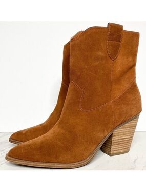 Blondo Wayde Brown Suede Western Bootie 10